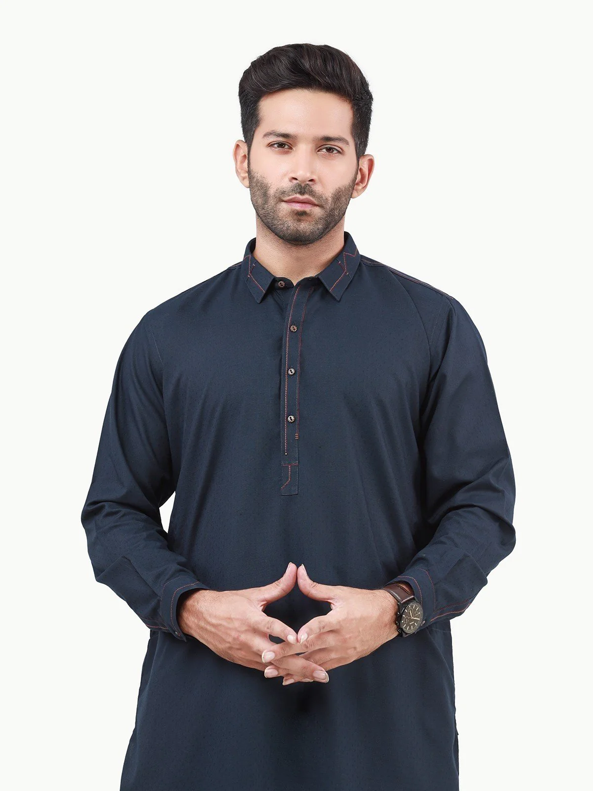 Men's Navy Shalwar Kameez - EMTSW22S-99219 - Image 2