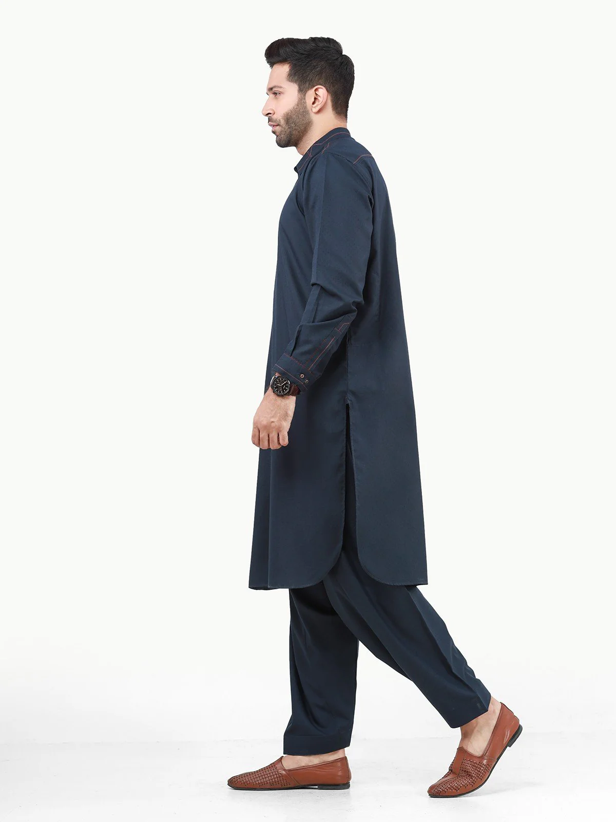 Men's Navy Shalwar Kameez - EMTSW22S-99219 - Image 3