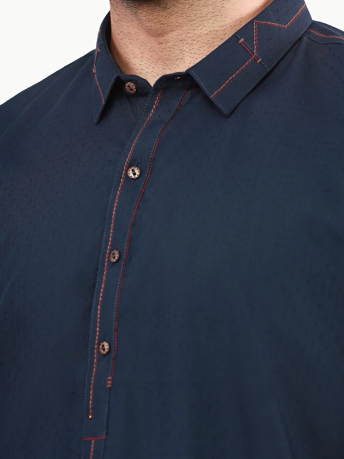 Men's Navy Shalwar Kameez - EMTSW22S-99219 - Image 4