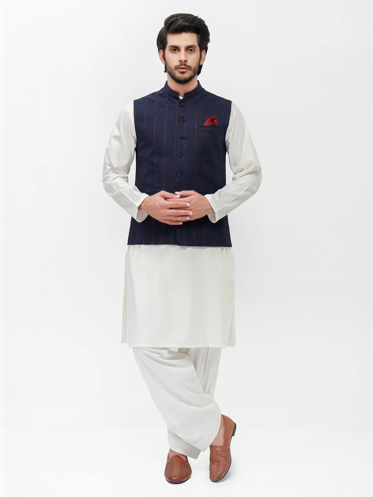 Men's Navy Waist Coat - EMTWC22-35778