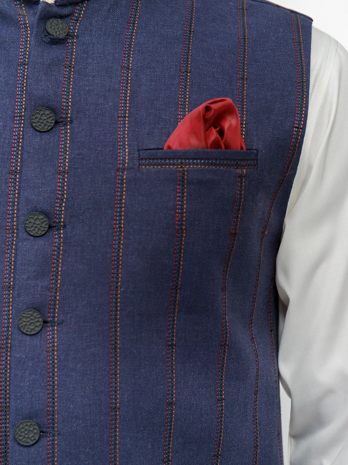 Men's Navy Waist Coat - EMTWC22-35778 - Image 3