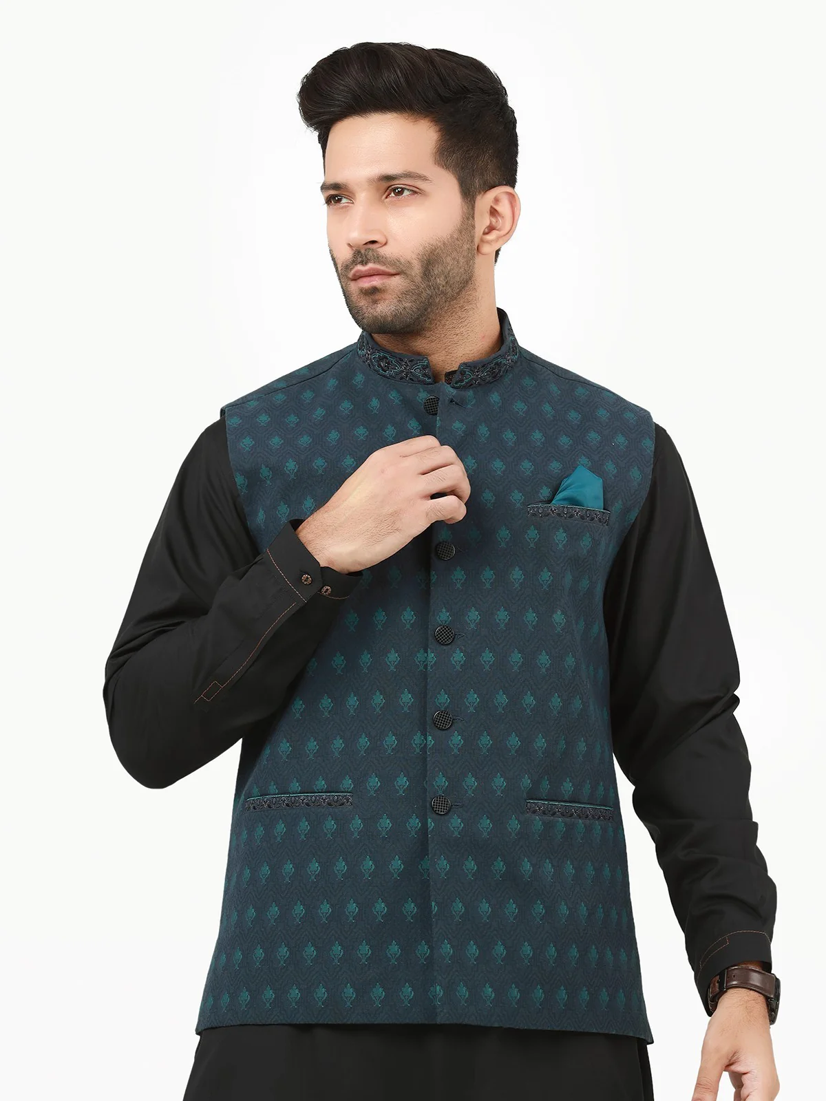Men's Navy Waist Coat - EMTWC22-35791 - Image 2