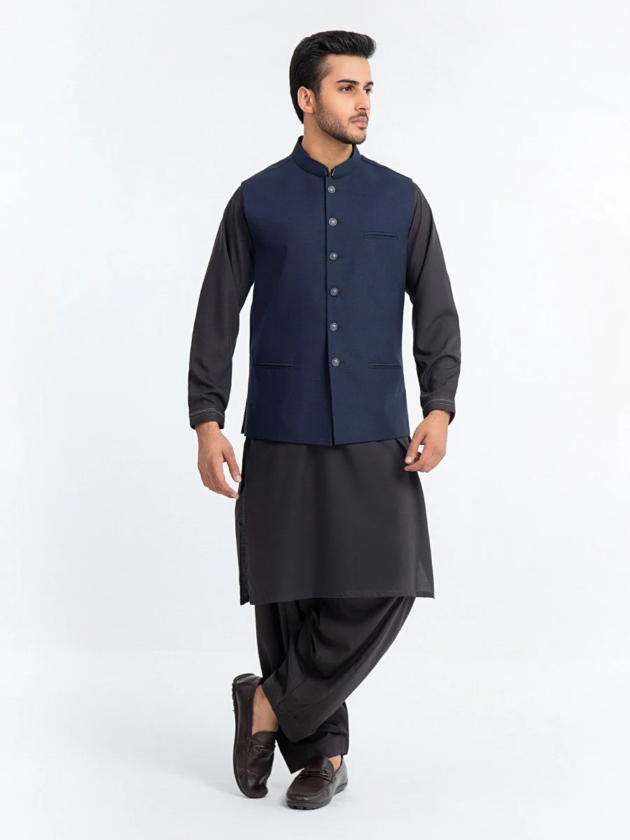 Men's Navy Waist Coat - EMTWC23-35892 - Image 2