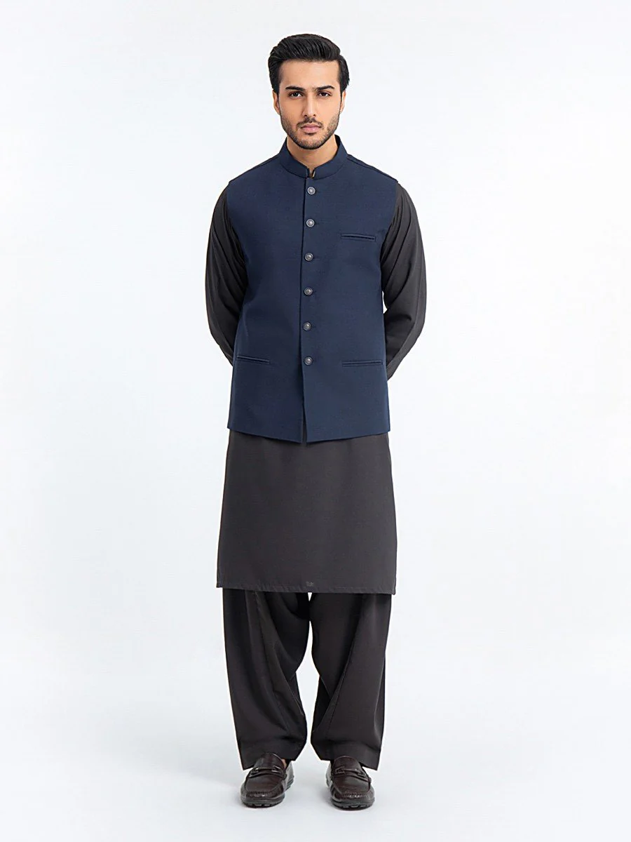 Men's Navy Waist Coat - EMTWC23-35892 - Image 3