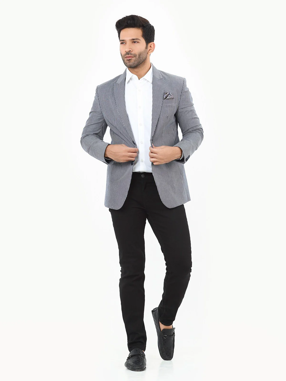 Men's Navy & White Blazer - EMTB22-6778 - Image 2