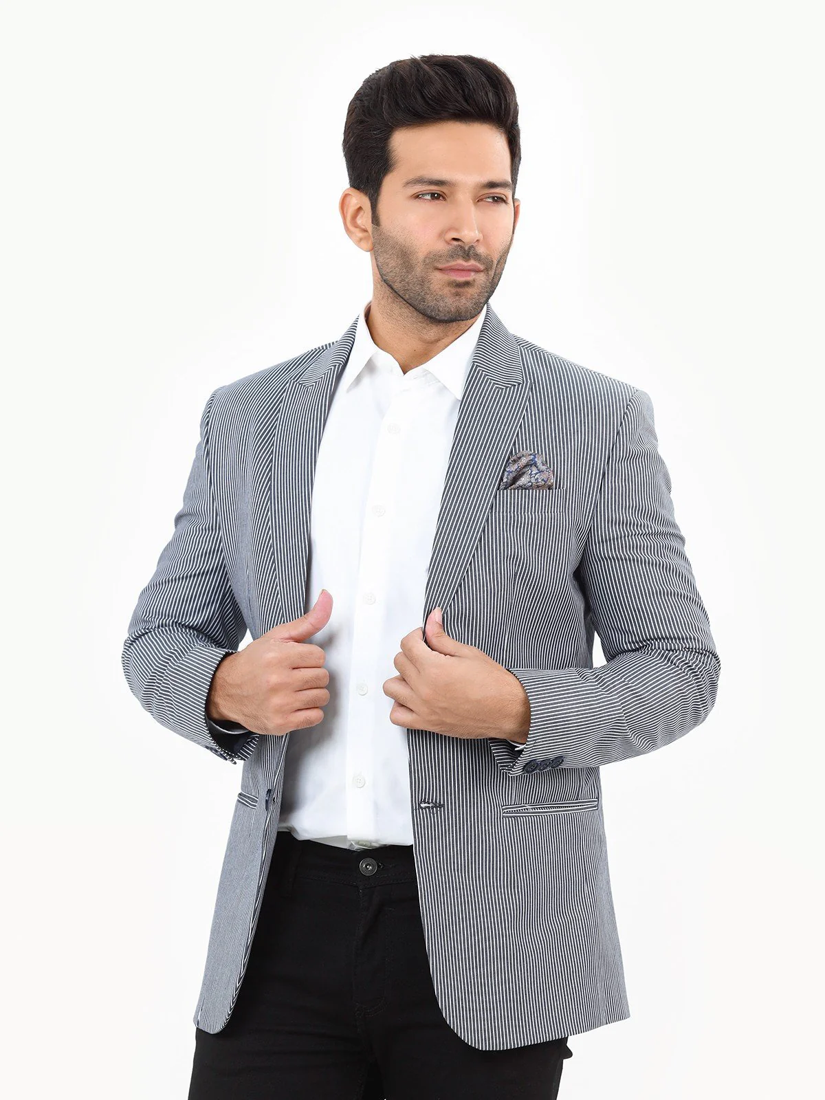 Men's Navy & White Blazer - EMTB22-6778 - Image 3