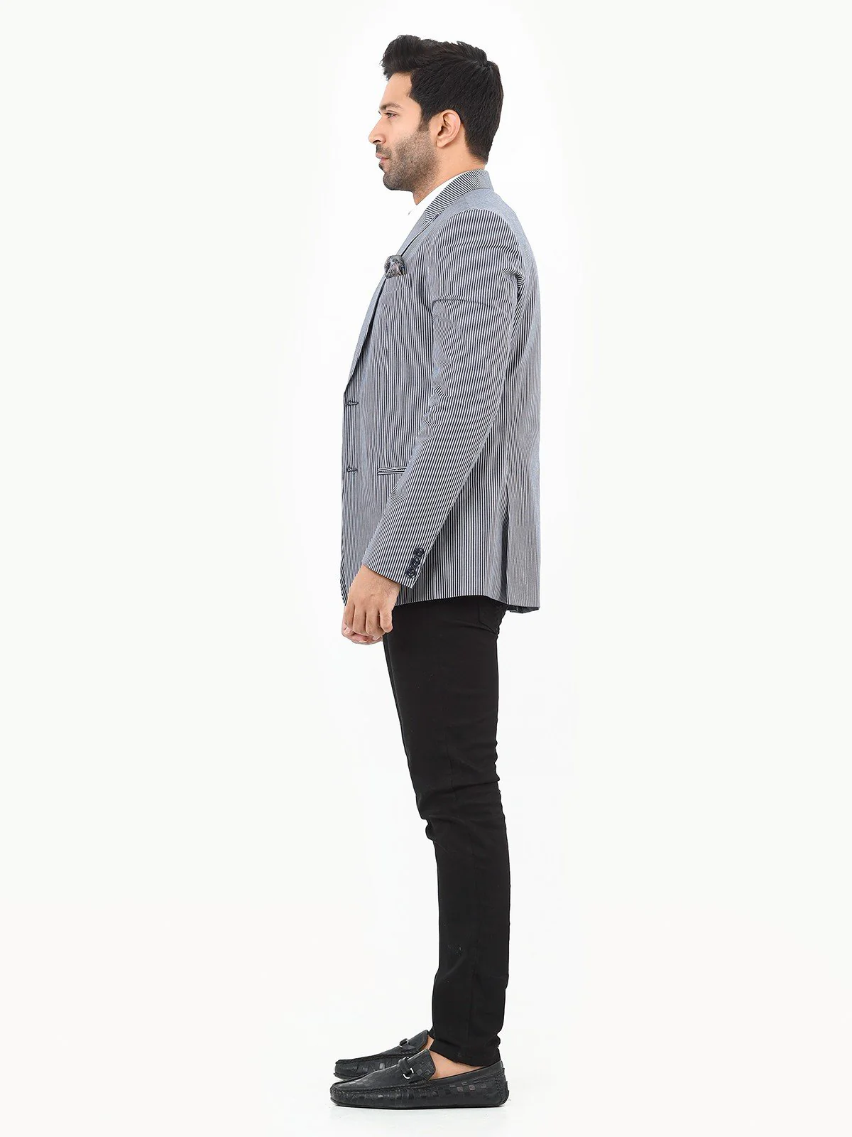 Men's Navy & White Blazer - EMTB22-6778 - Image 5