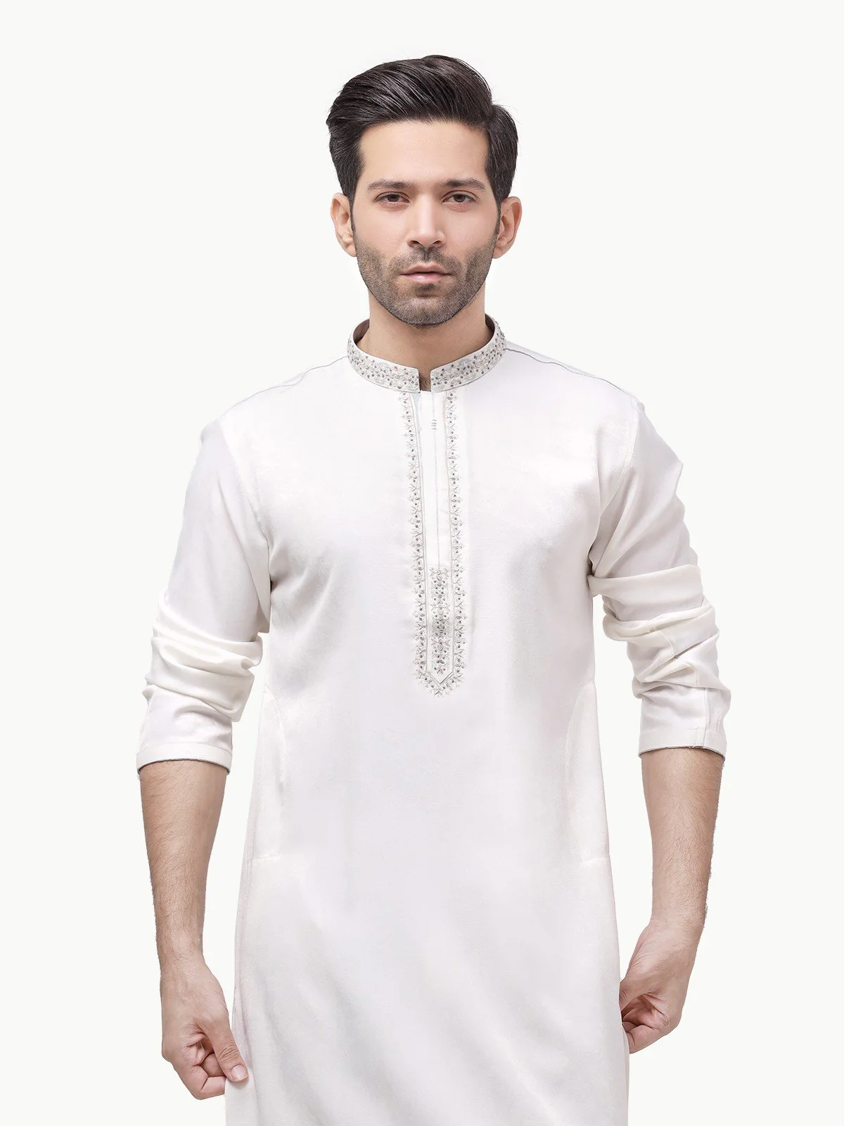 Men's Off White Kurta Ceremonial - EMTKC22-082 - Image 2