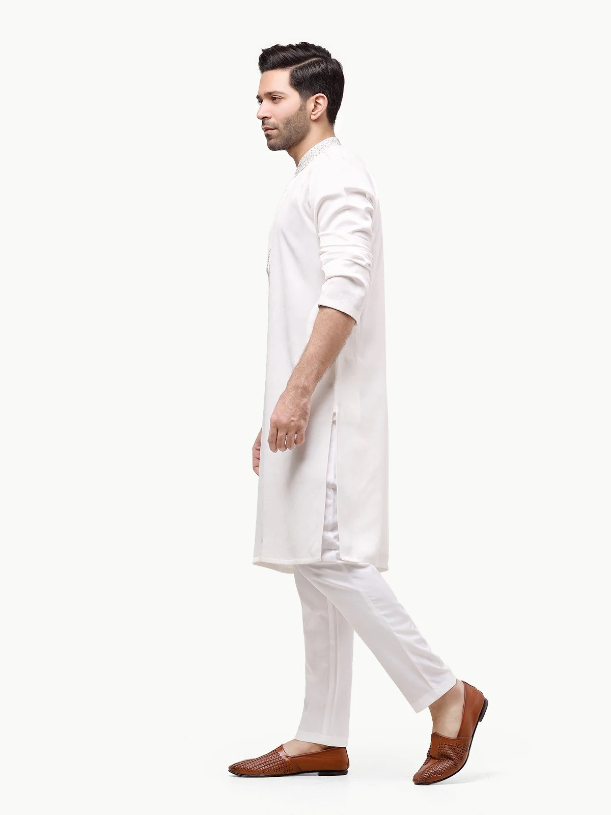 Men's Off White Kurta Ceremonial - EMTKC22-082 - Image 3