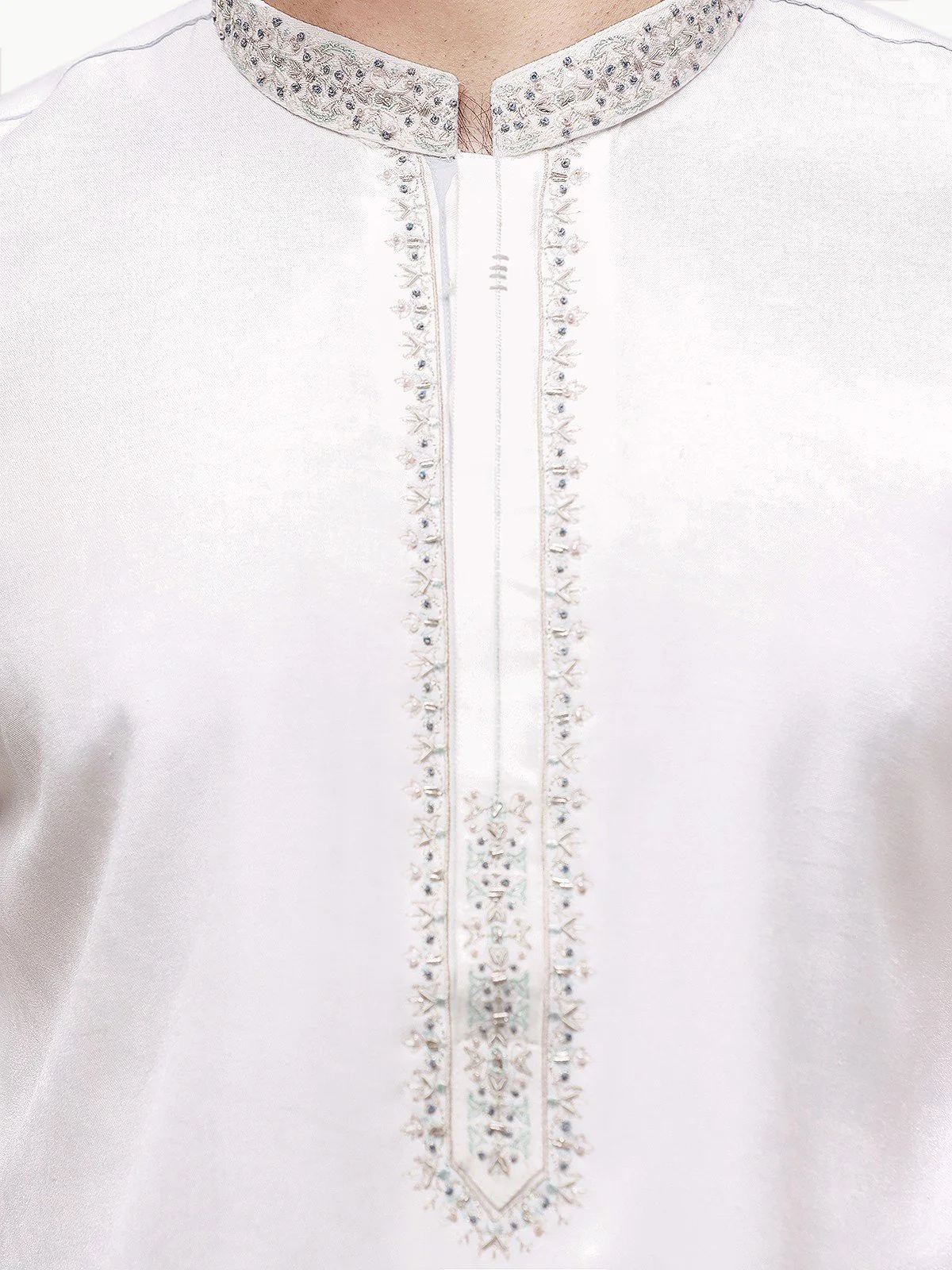 Men's Off White Kurta Ceremonial - EMTKC22-082 - Image 4