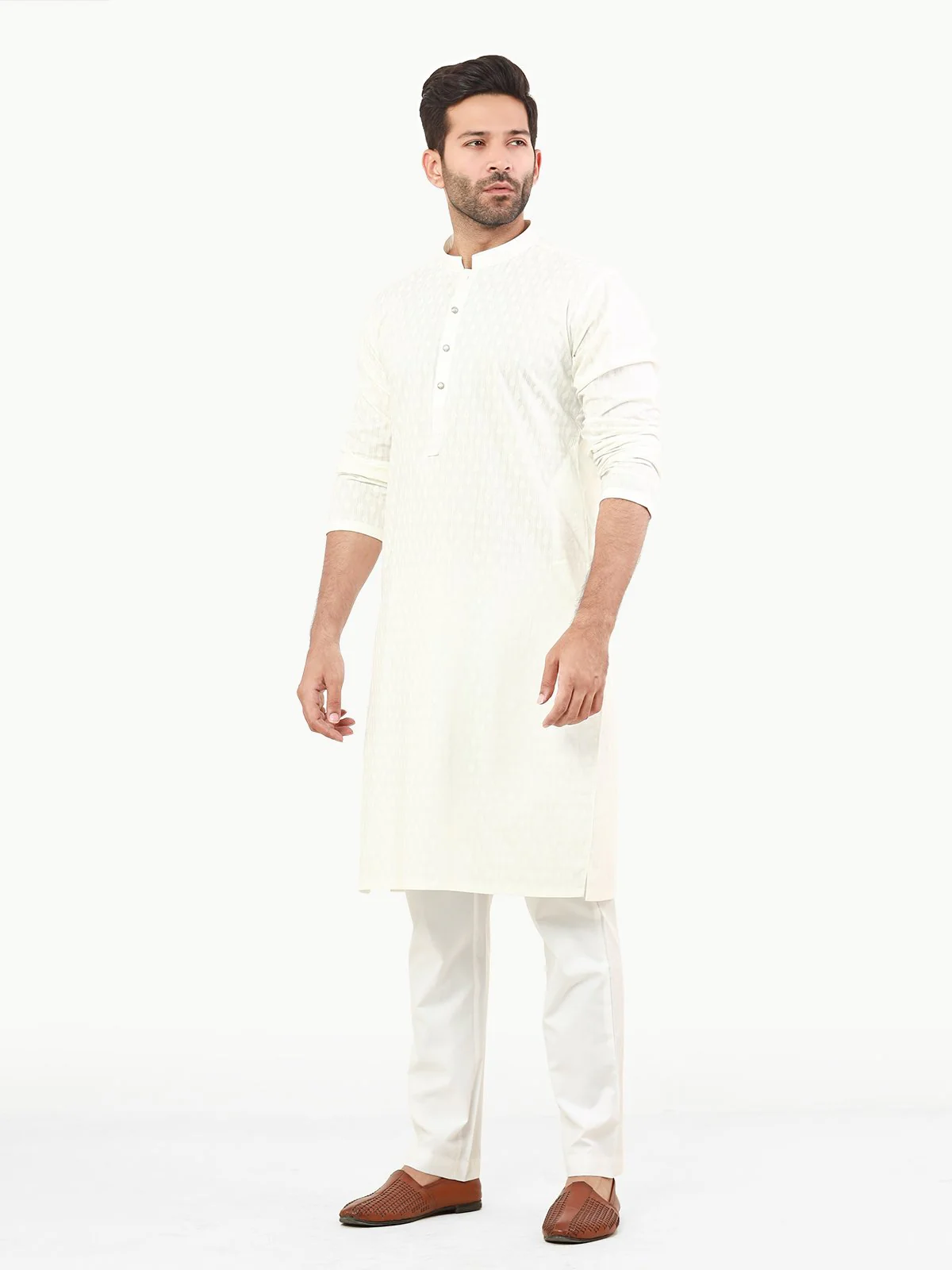 Men's Off White Kurta - EMTK22S-99227