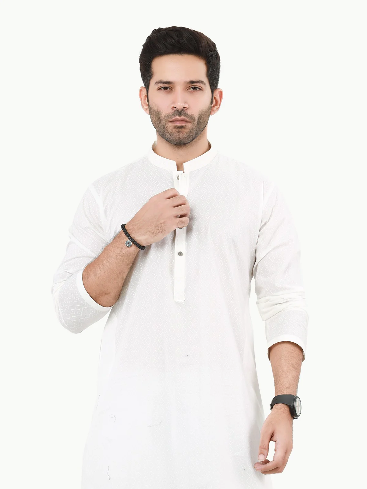 Men's Off White Kurta - EMTK22S-99232 - Image 2