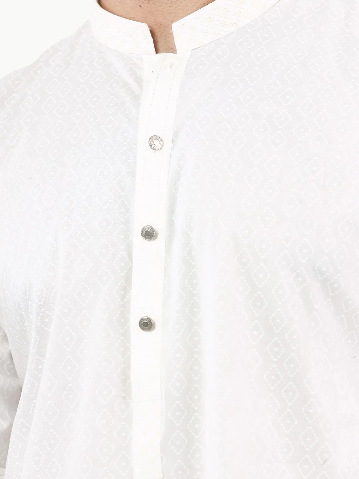 Men's Off White Kurta - EMTK22S-99232 - Image 4