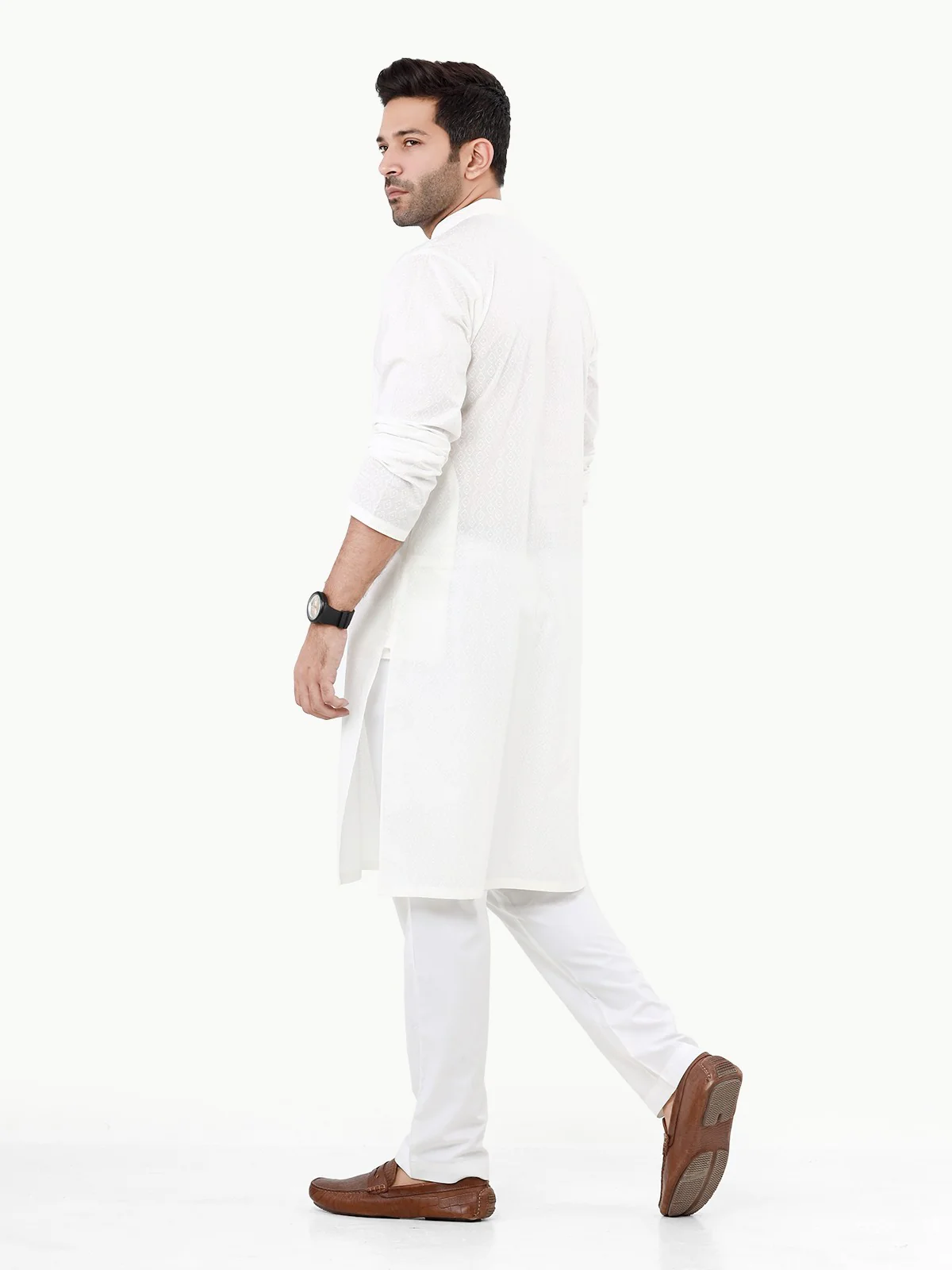 Men's Off White Kurta - EMTK22S-99232 - Image 5