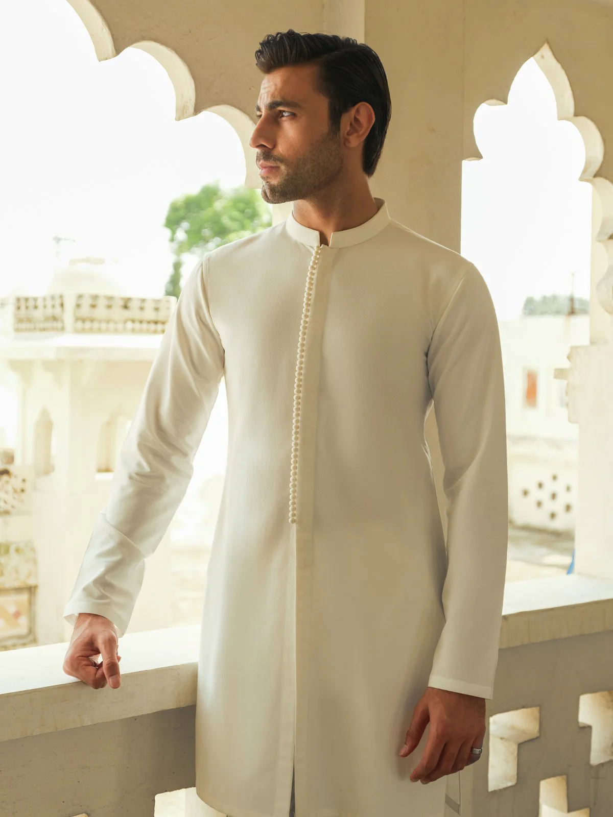 Men's Off White Kurta Pajama - EMTSC23-109 - Image 2