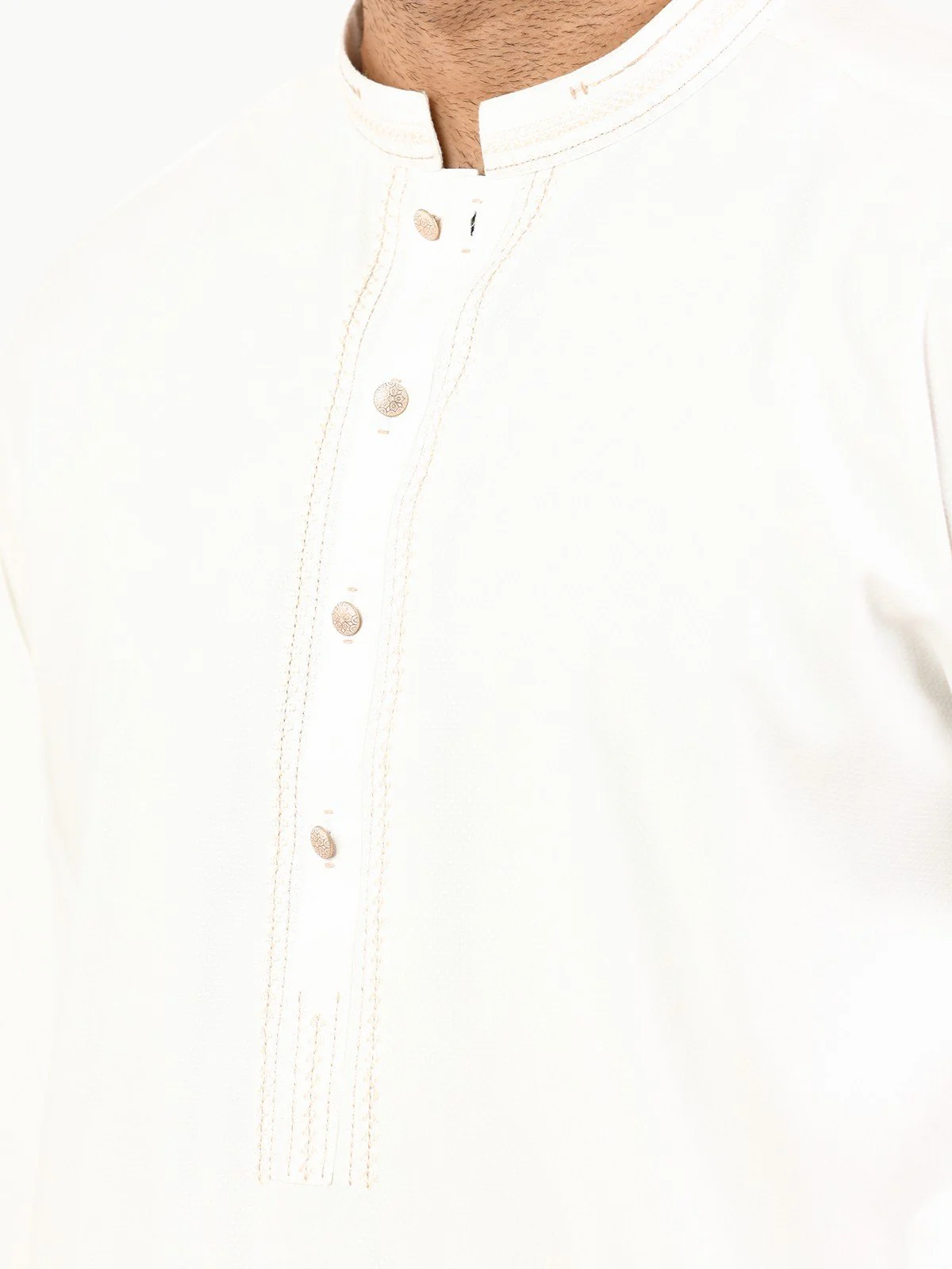 Men's Off White Shalwar Kameez - EMTKS22S-40969 - Image 3