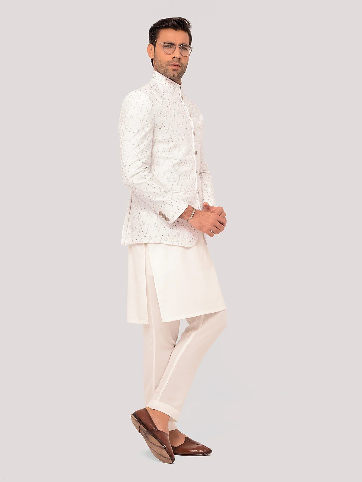 Men's Off White Prince Coat - EMTPC22-021 - Image 3