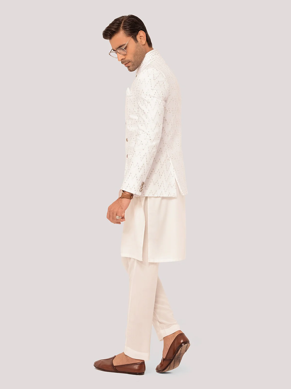 Men's Off White Prince Coat - EMTPC22-021 - Image 5