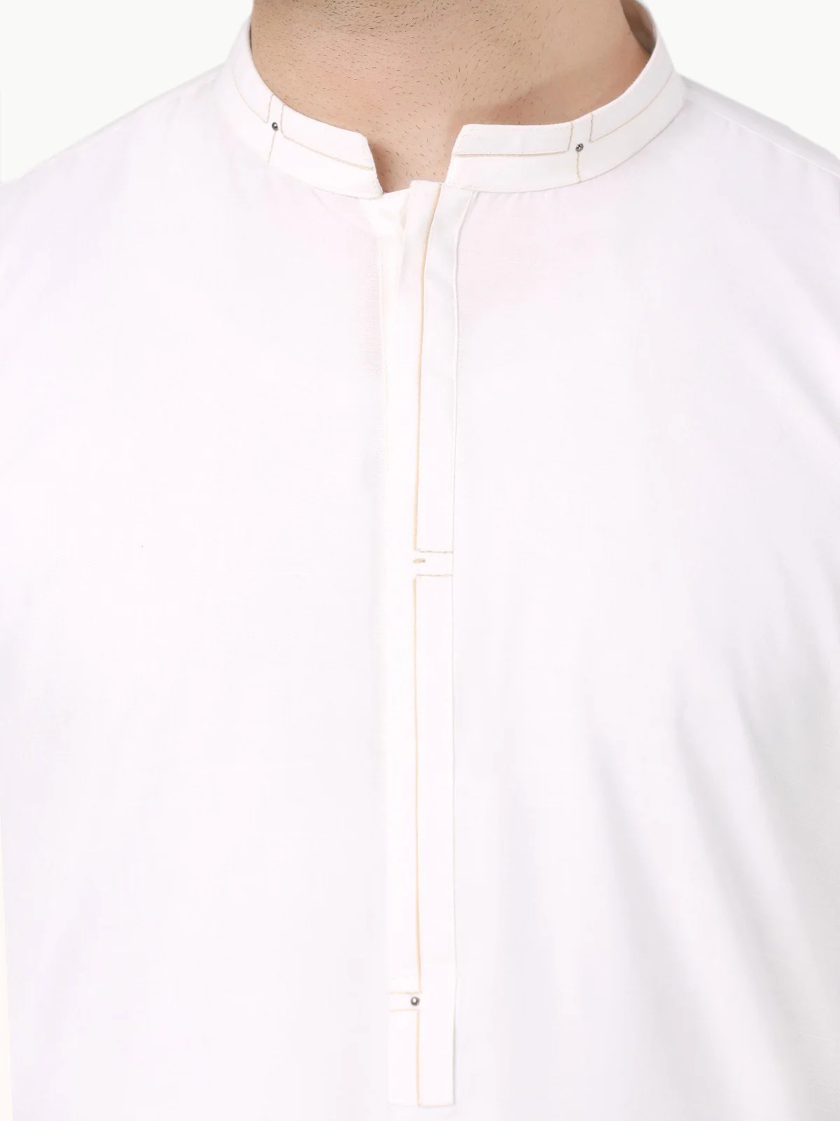 Men's Off White Shalwar Kameez - EMTSW22-99282 - Image 4