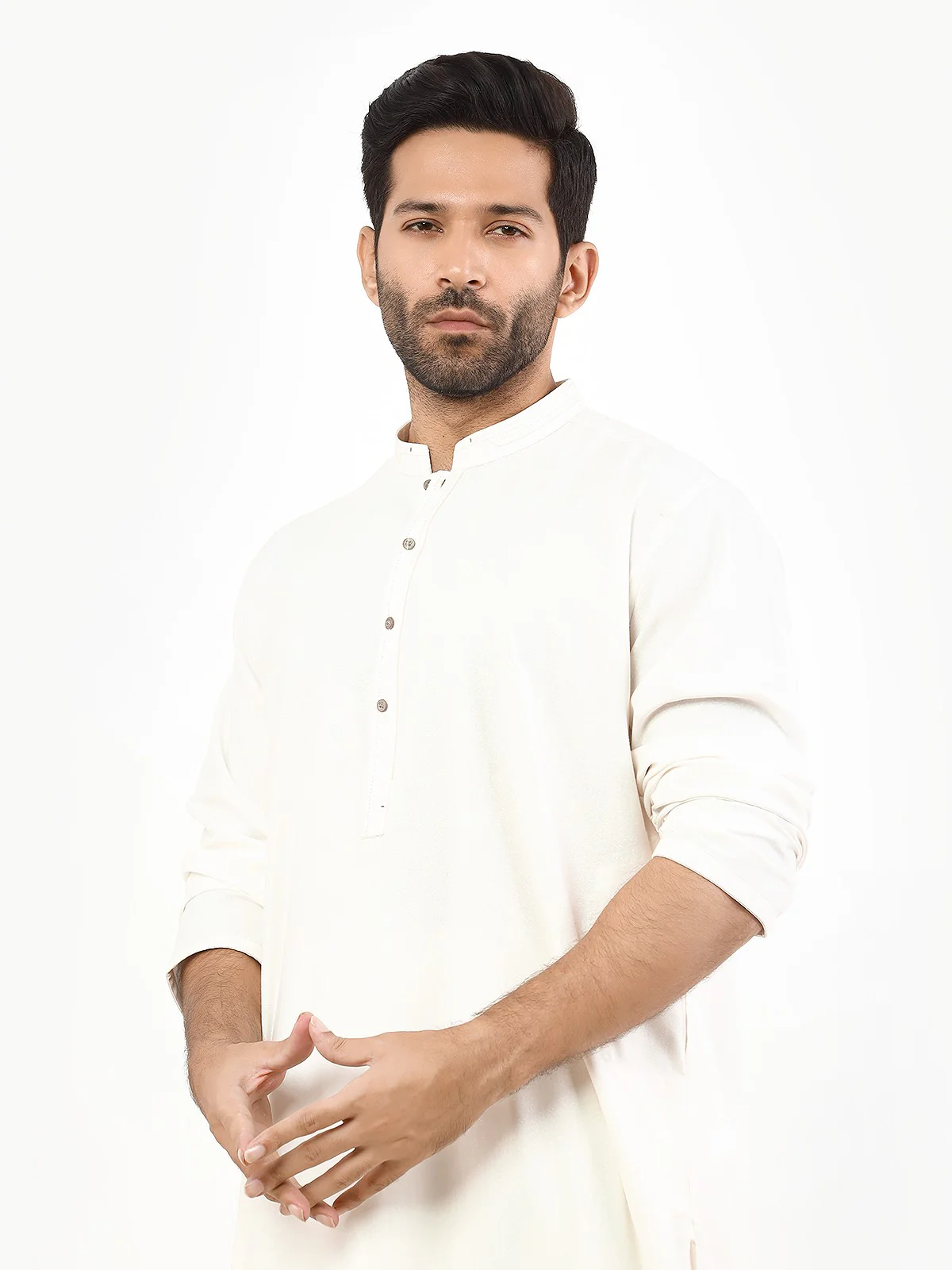 Men's Off White Shalwar Kameez - EMTSW22S-99245 - Image 2