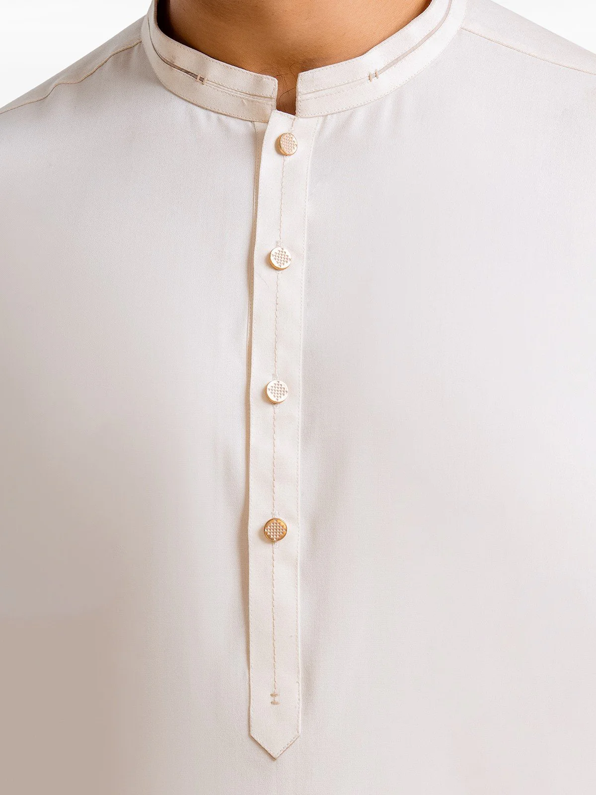 Men's Off White Shalwar Kameez - EMTSW23-99364 - Image 5