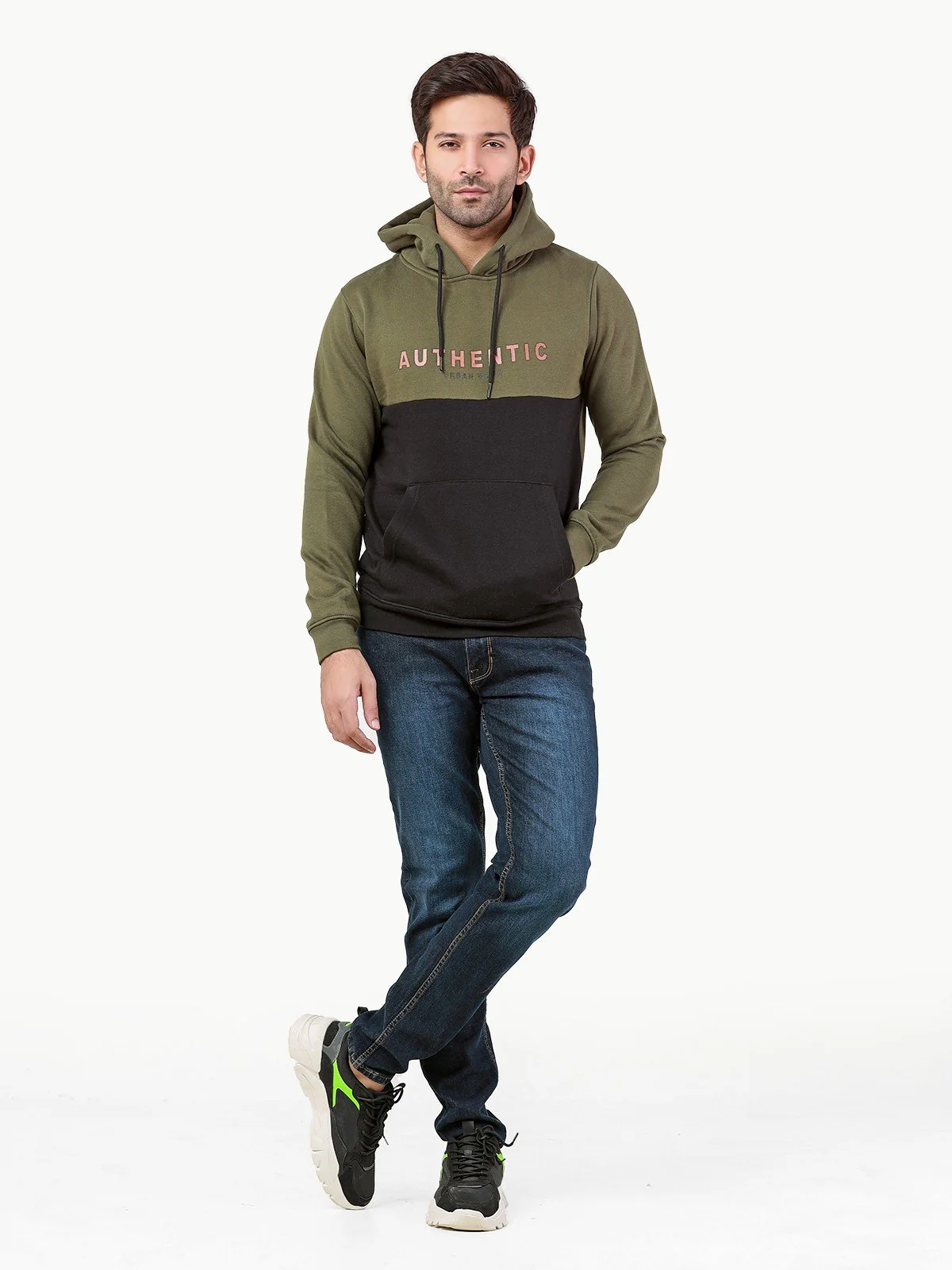 Men's Olive Green Hoodie - EMTH22-002 - Image 2