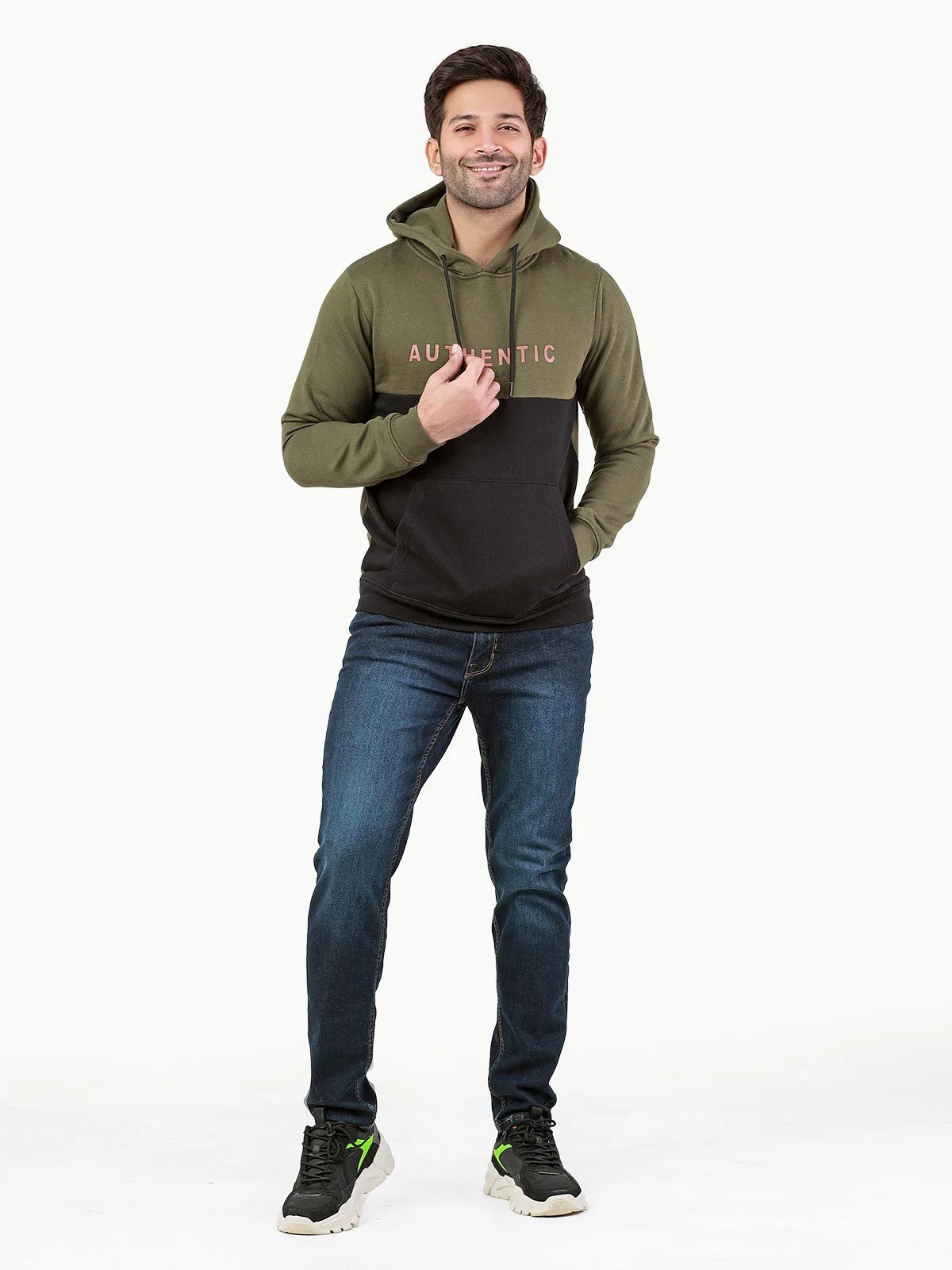 Men's Olive Green Hoodie - EMTH22-002 - Image 4