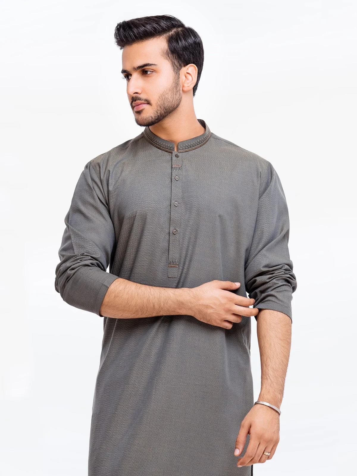 Men's Olive Kurta - EMTK23-99360 - Image 2