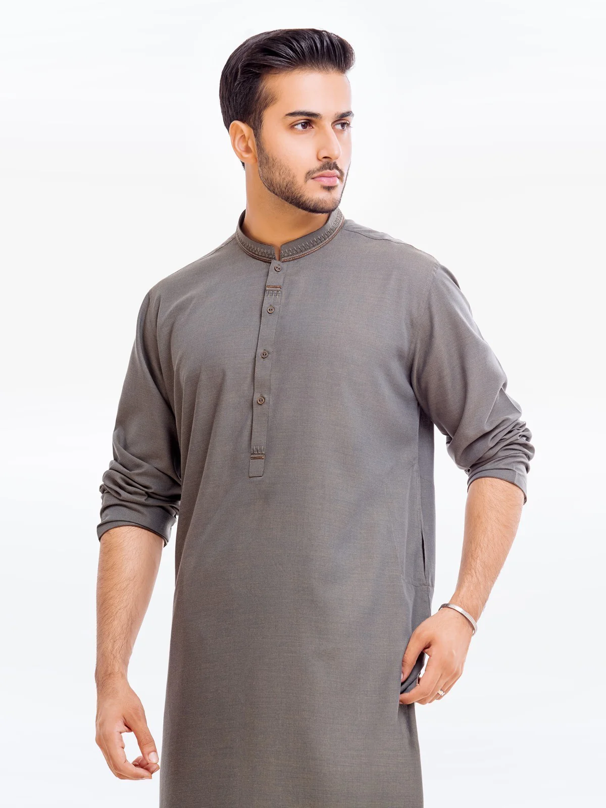 Men's Olive Kurta - EMTK23-99360 - Image 4