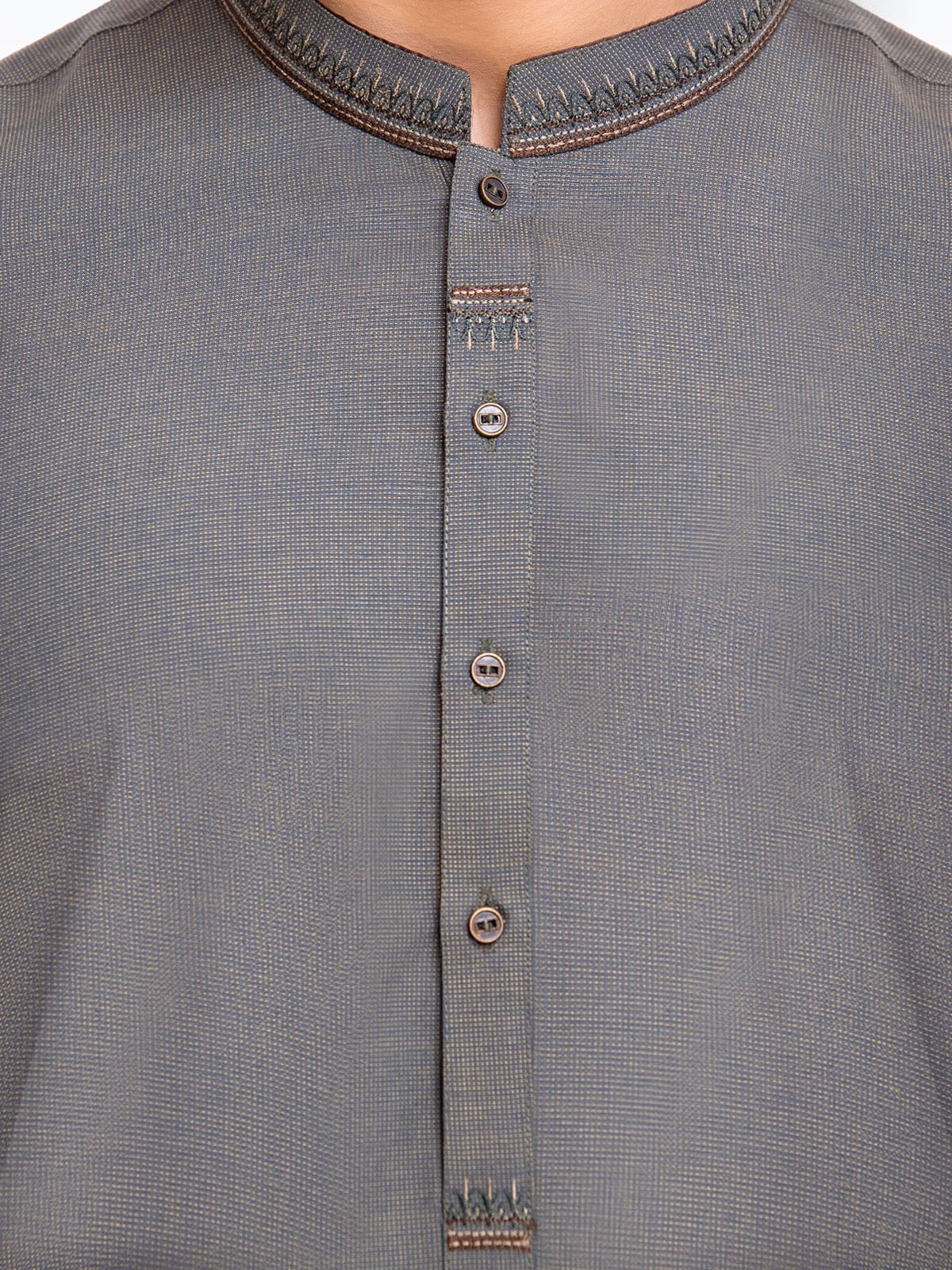 Men's Olive Kurta - EMTK23-99360 - Image 5