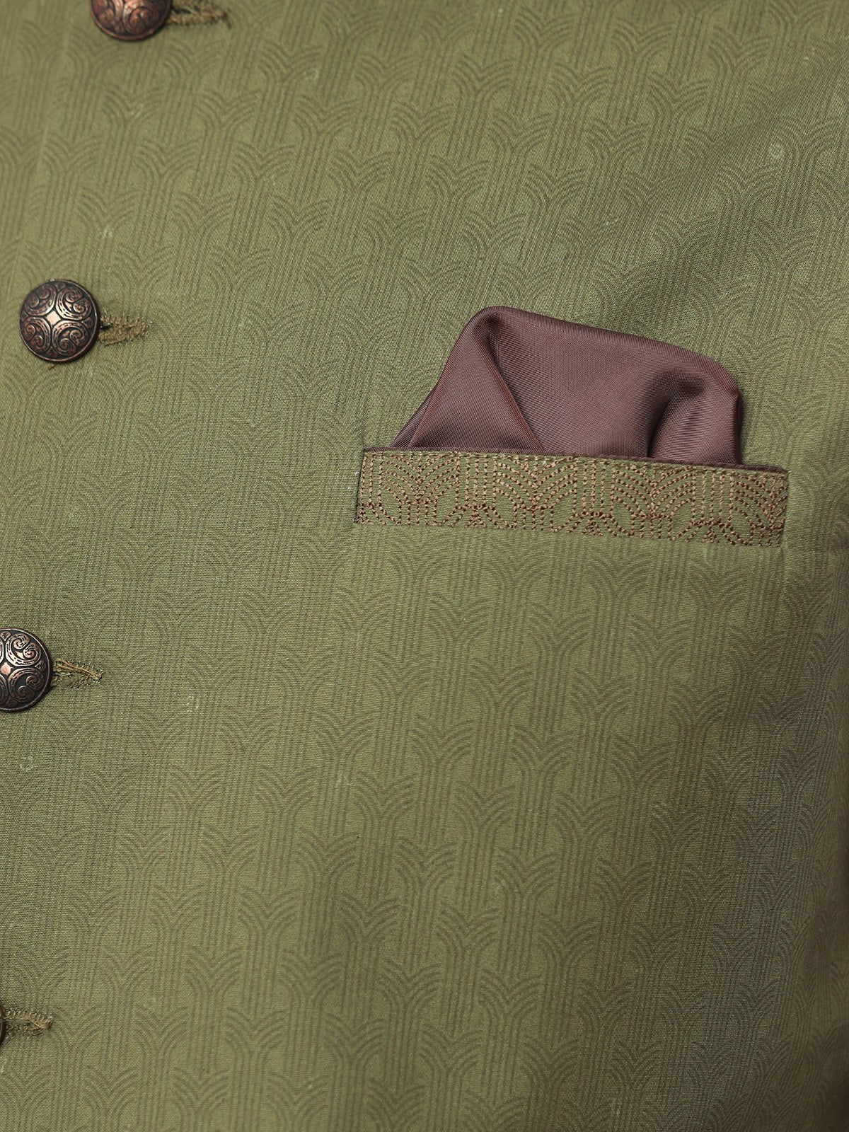 Men's Olive Waist Coat - EMTWC22-35808 - Image 4
