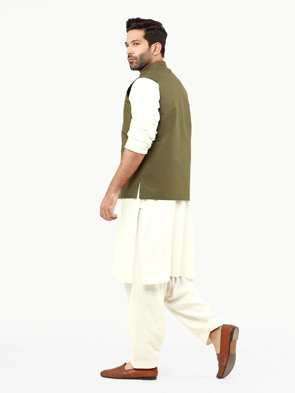 Men's Olive Waist Coat - EMTWC22-35808 - Image 5