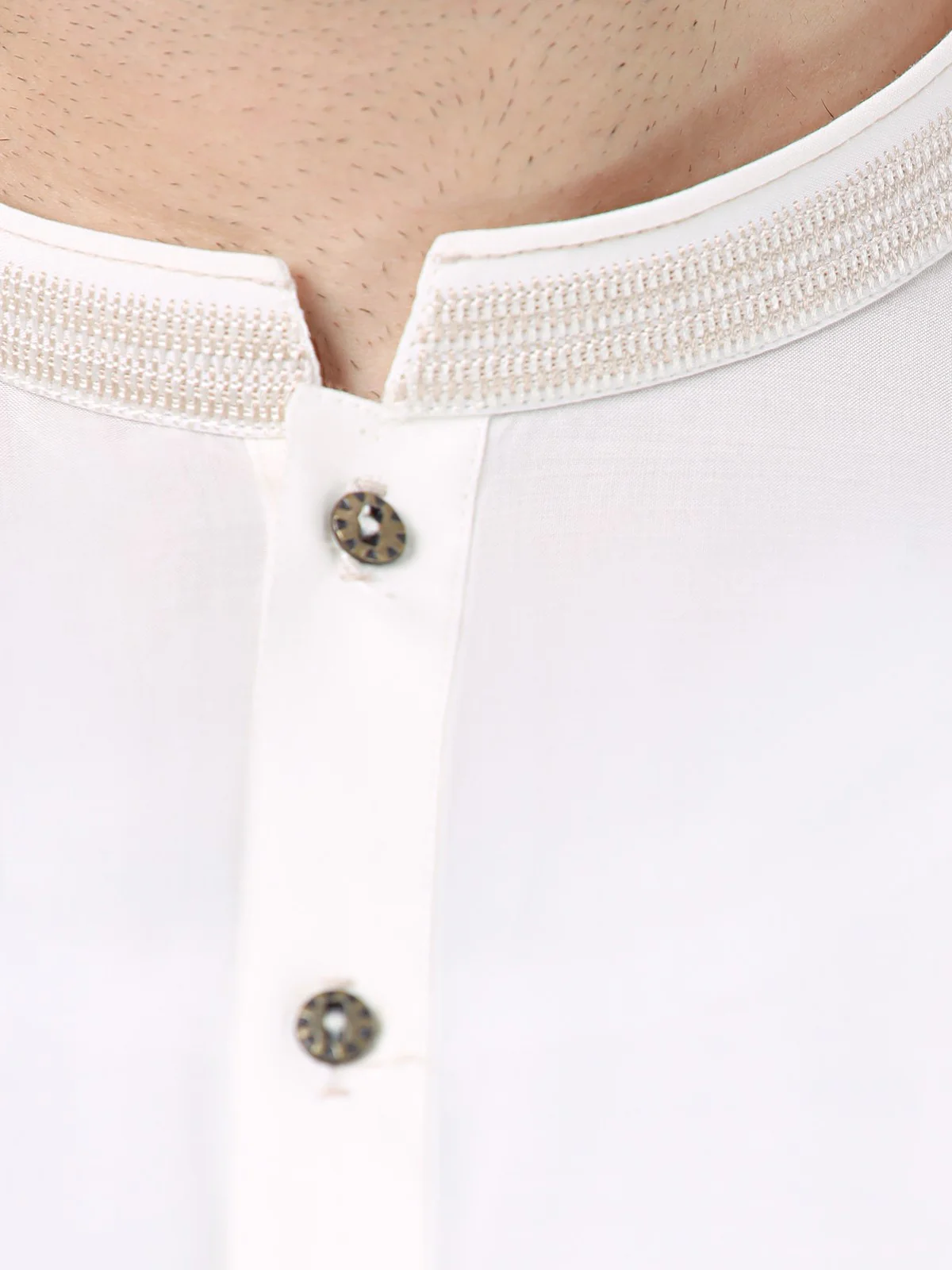 Men's Pearl White Shalwar Kameez - EMTSW22-99271 - Image 4