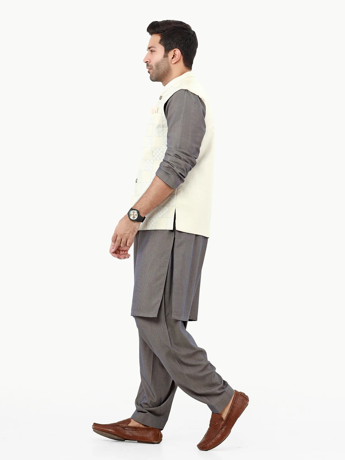 Men's Pearl White Waist Coat Ceremonial - EMTWCC22-135 - Image 3