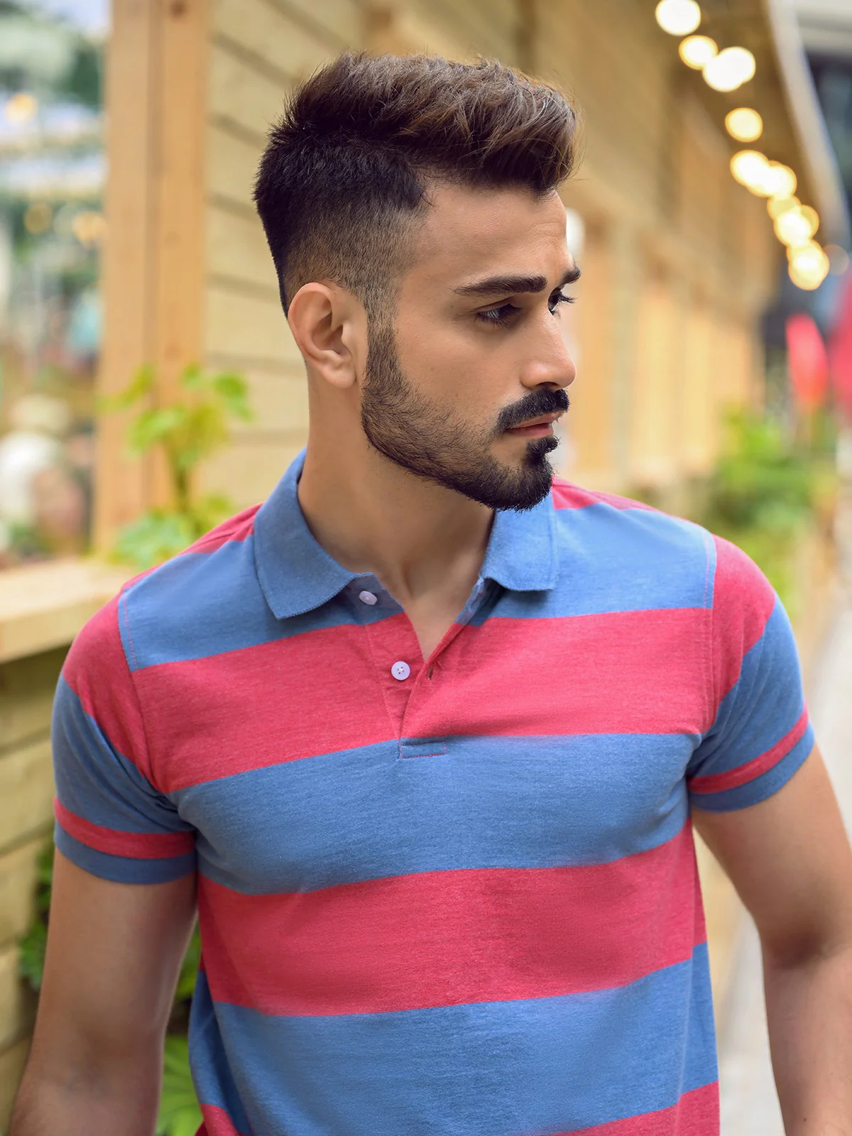 Men's Pink & Blue Polo Shirt - EMTPS22-017 - Image 2