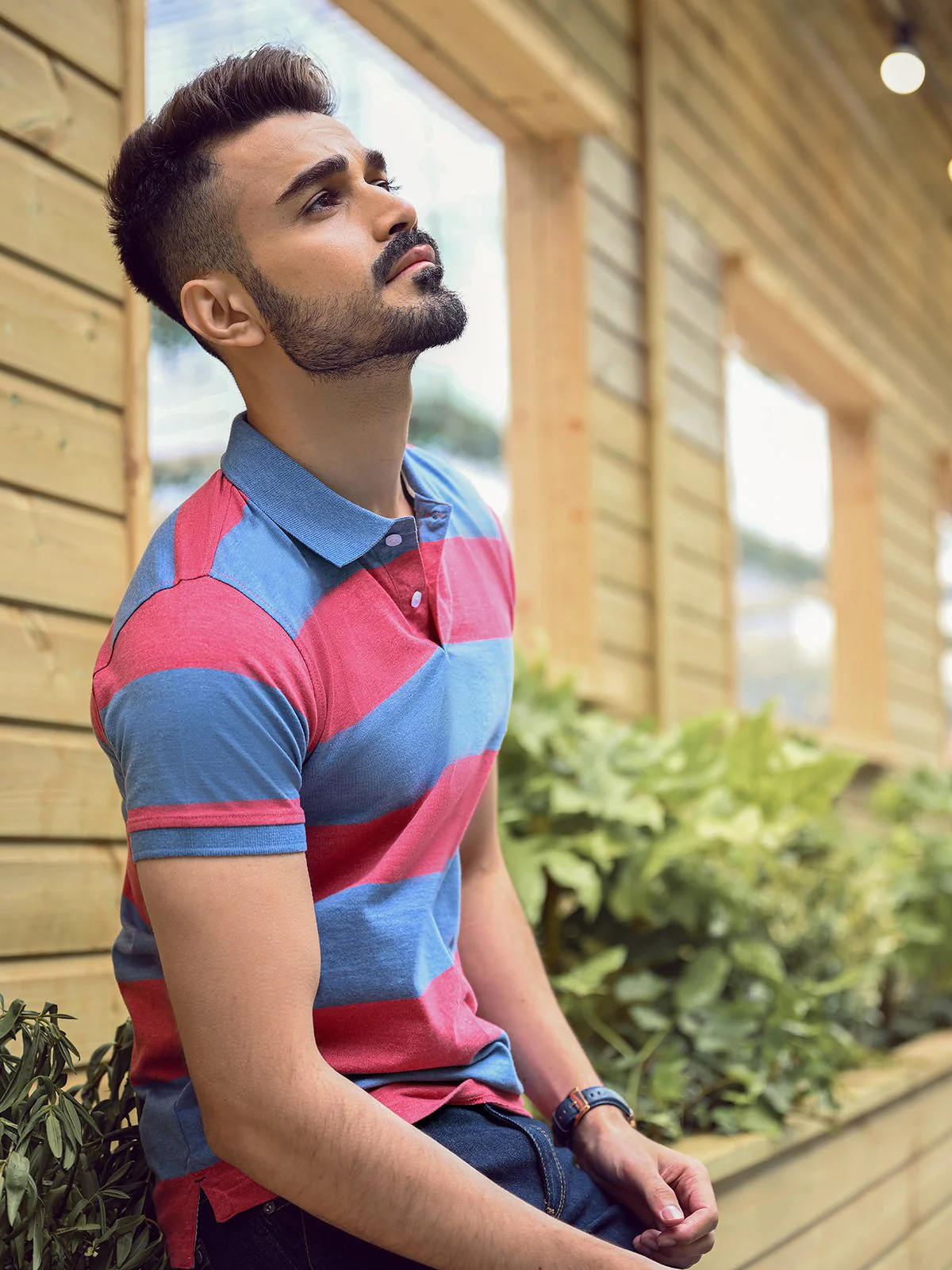 Men's Pink & Blue Polo Shirt - EMTPS22-017 - Image 4