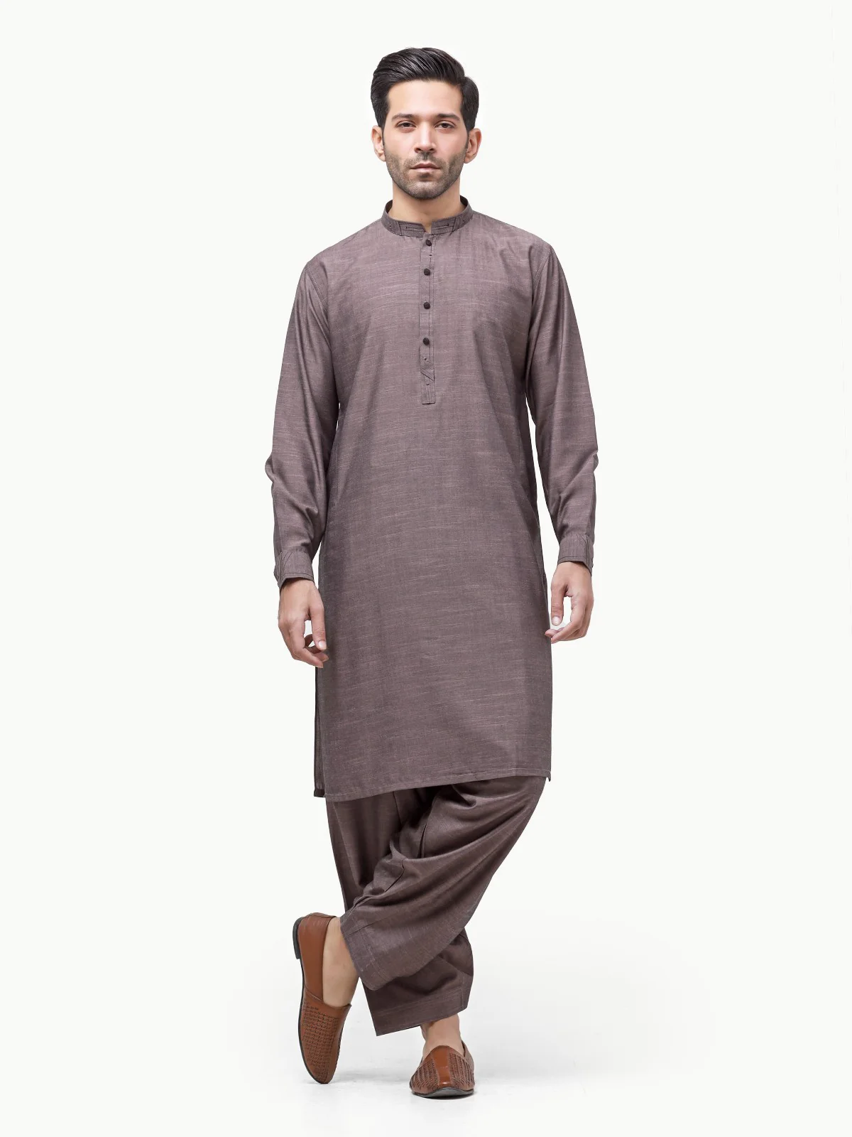 Men's Plum Shalwar Kameez - EMTSW23-99320