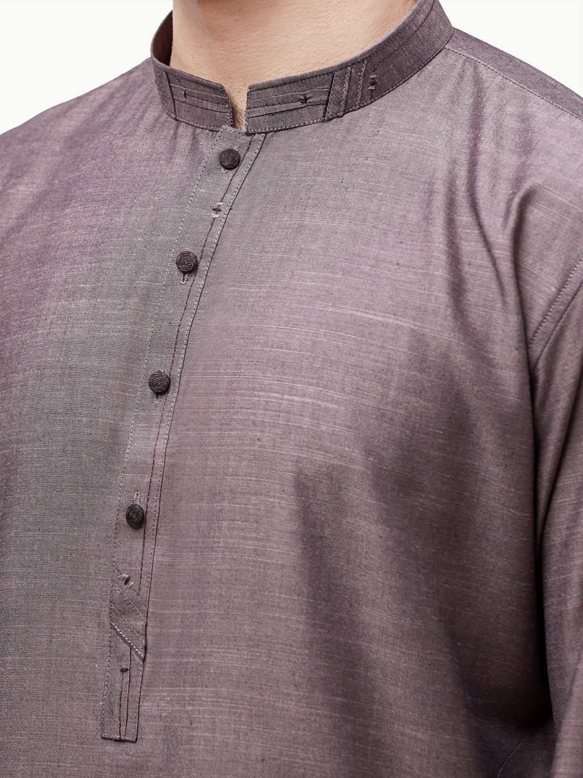 Men's Plum Shalwar Kameez - EMTSW23-99320 - Image 5
