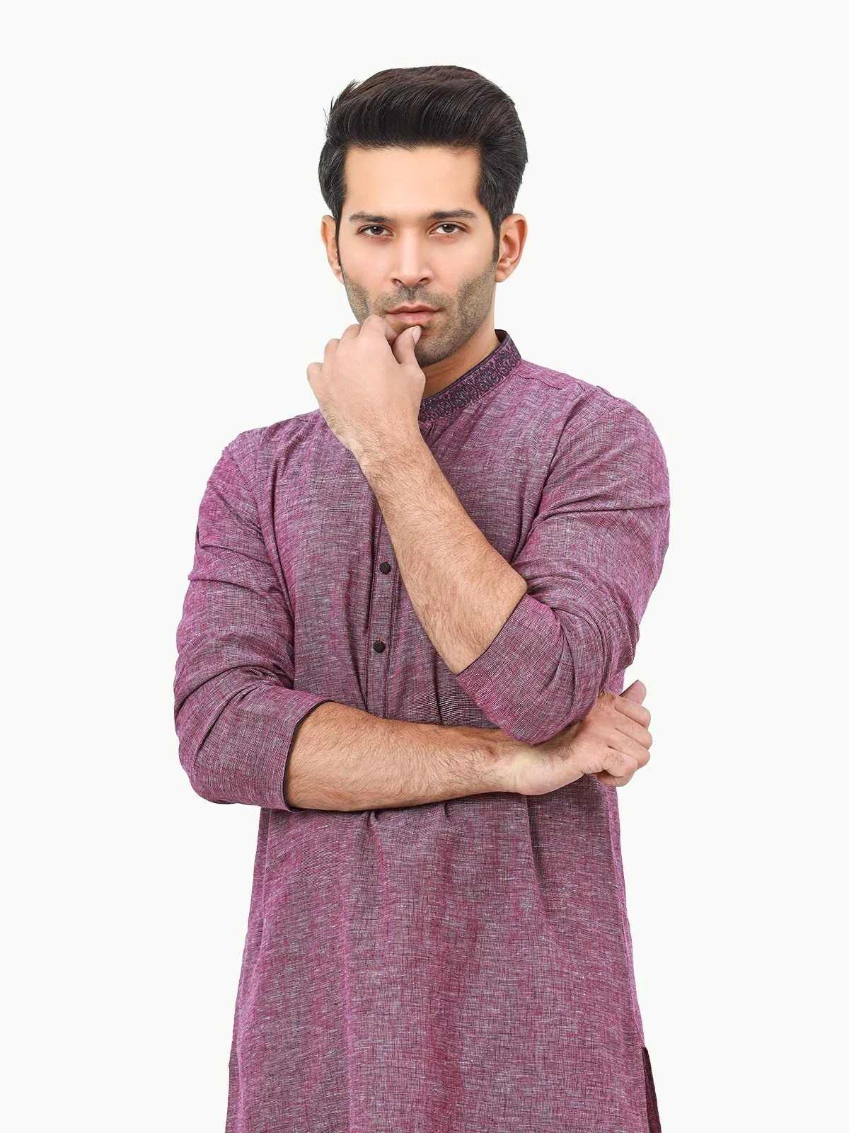 Men's Purple Kurta - EMTK22-99269 - Image 2