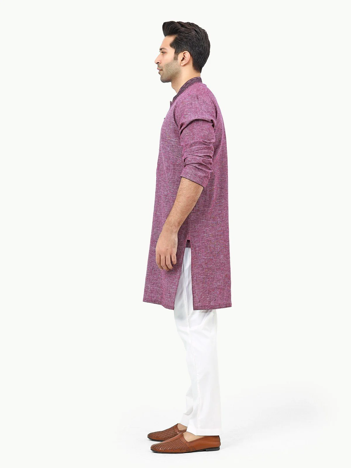 Men's Purple Kurta - EMTK22-99269 - Image 4