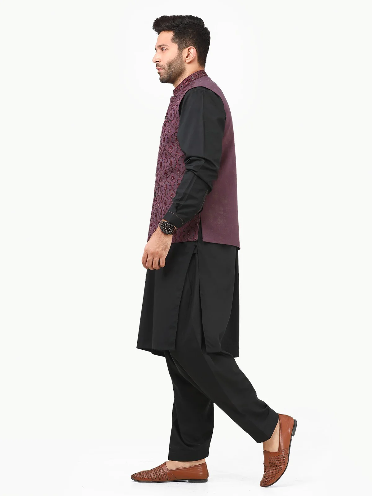 Men's Purple Waist Coat Ceremonial - EMTWCC22-121 - Image 3
