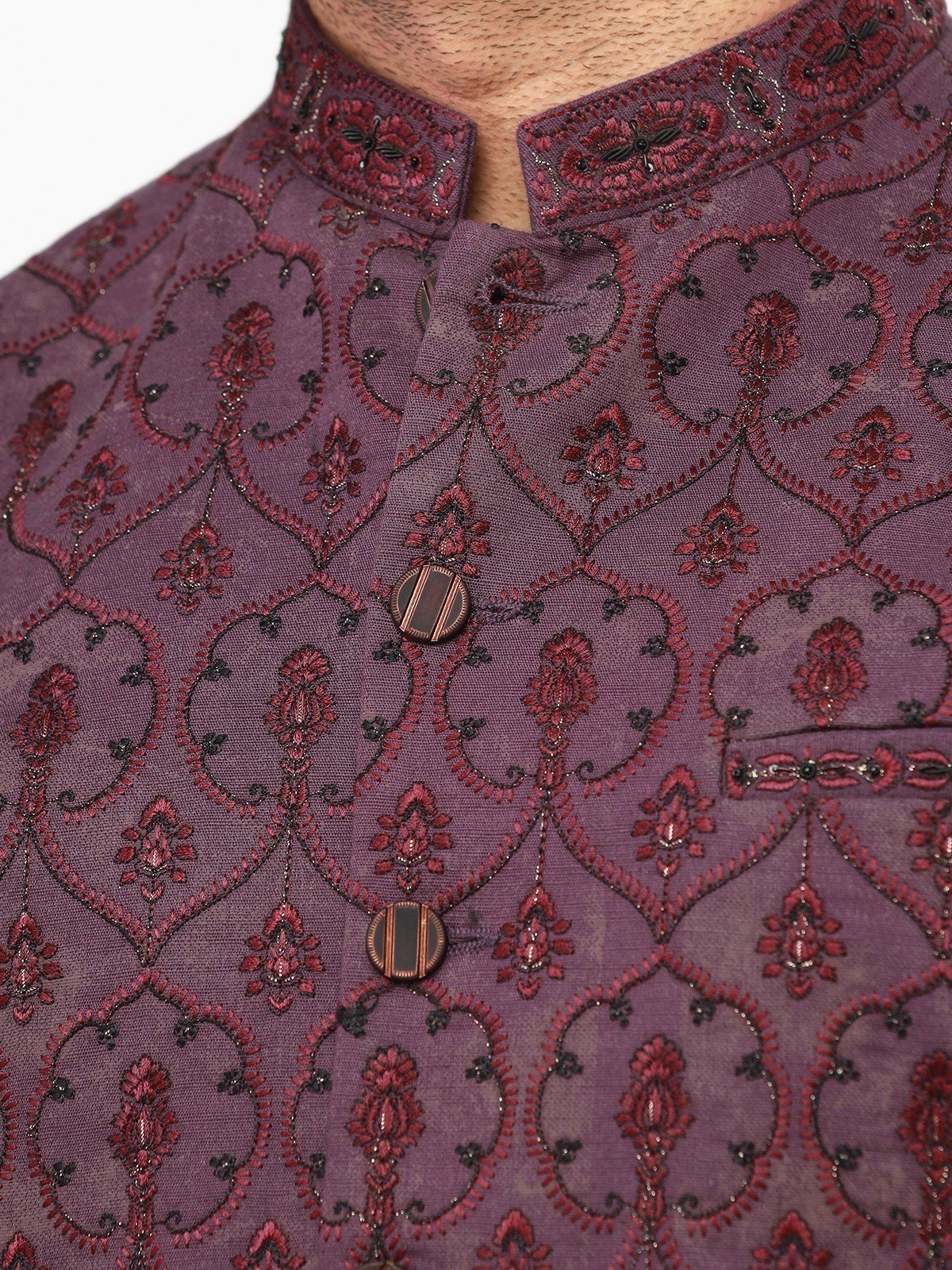 Men's Purple Waist Coat Ceremonial - EMTWCC22-121 - Image 4