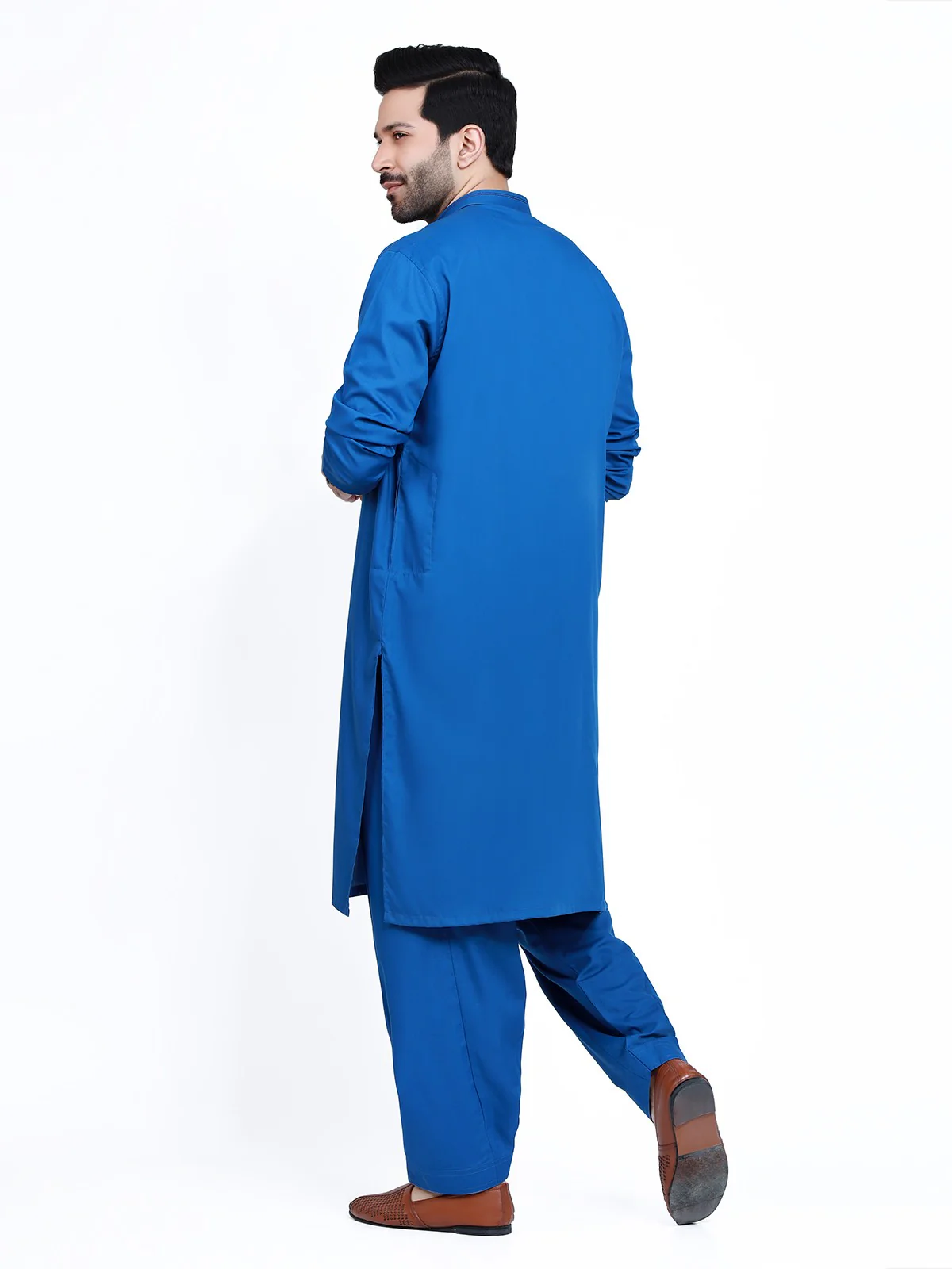 Men's Royal Blue Shalwar Kameez - EMTSW22S-99205 - Image 5