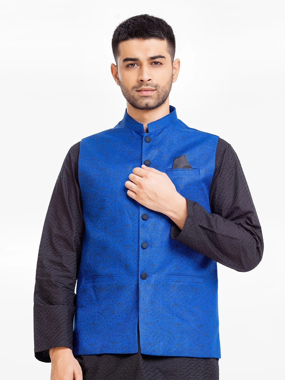 Men's Royal Blue Waist Coat - EMTWC23-35876 - Image 4