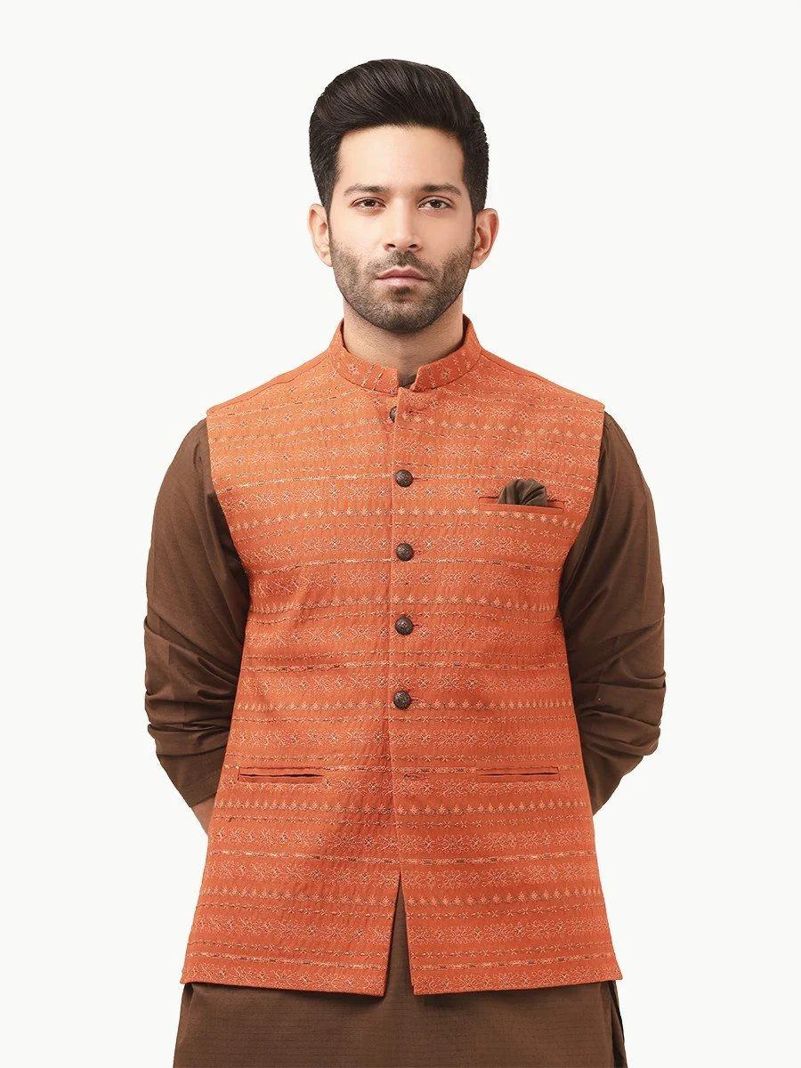 Men's Rust Waist Coat Ceremonial - EMTWCC22-117 - Image 2