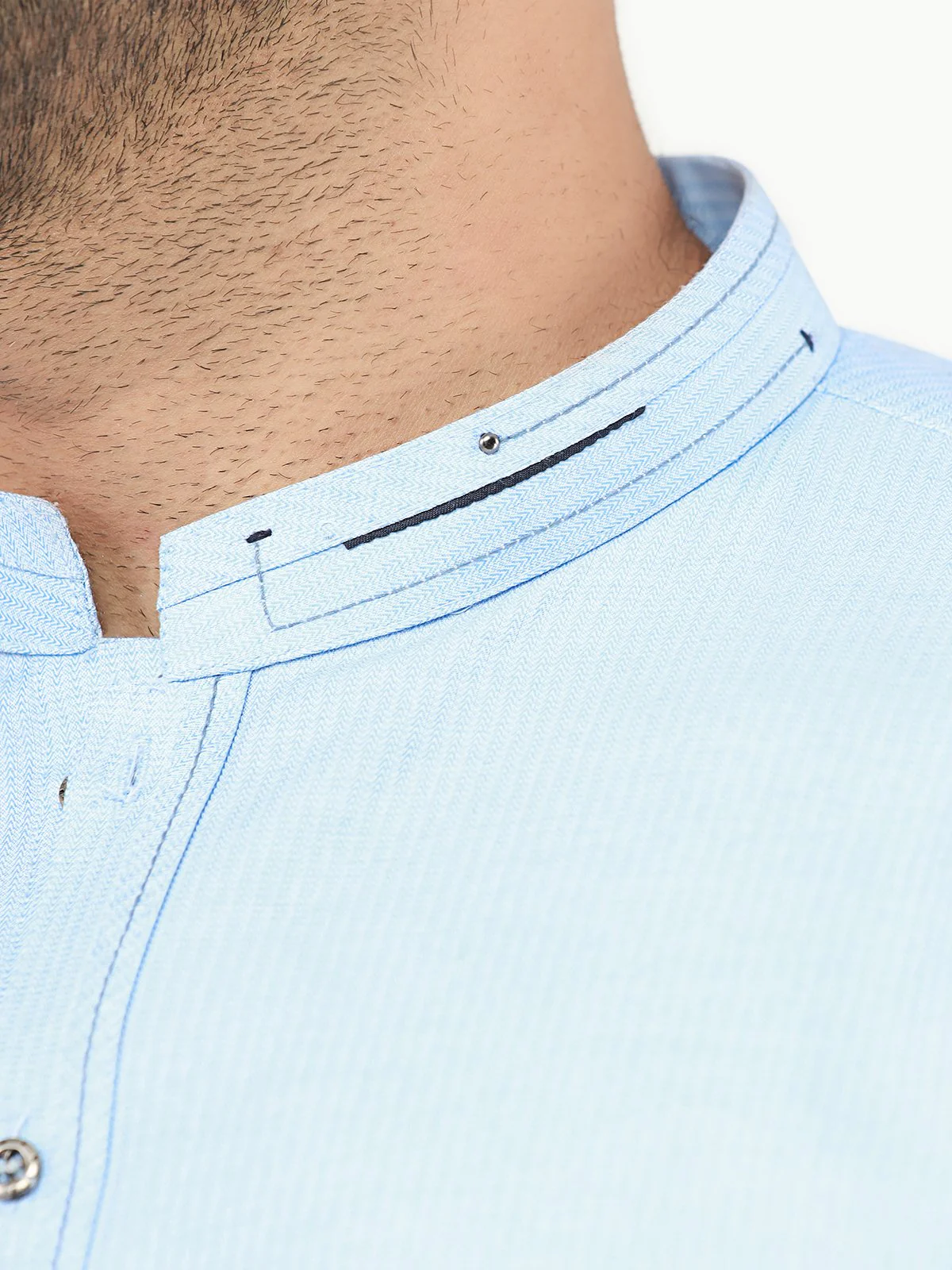Men's Sky Blue Kurta - EMTK22S-99217 - Image 4