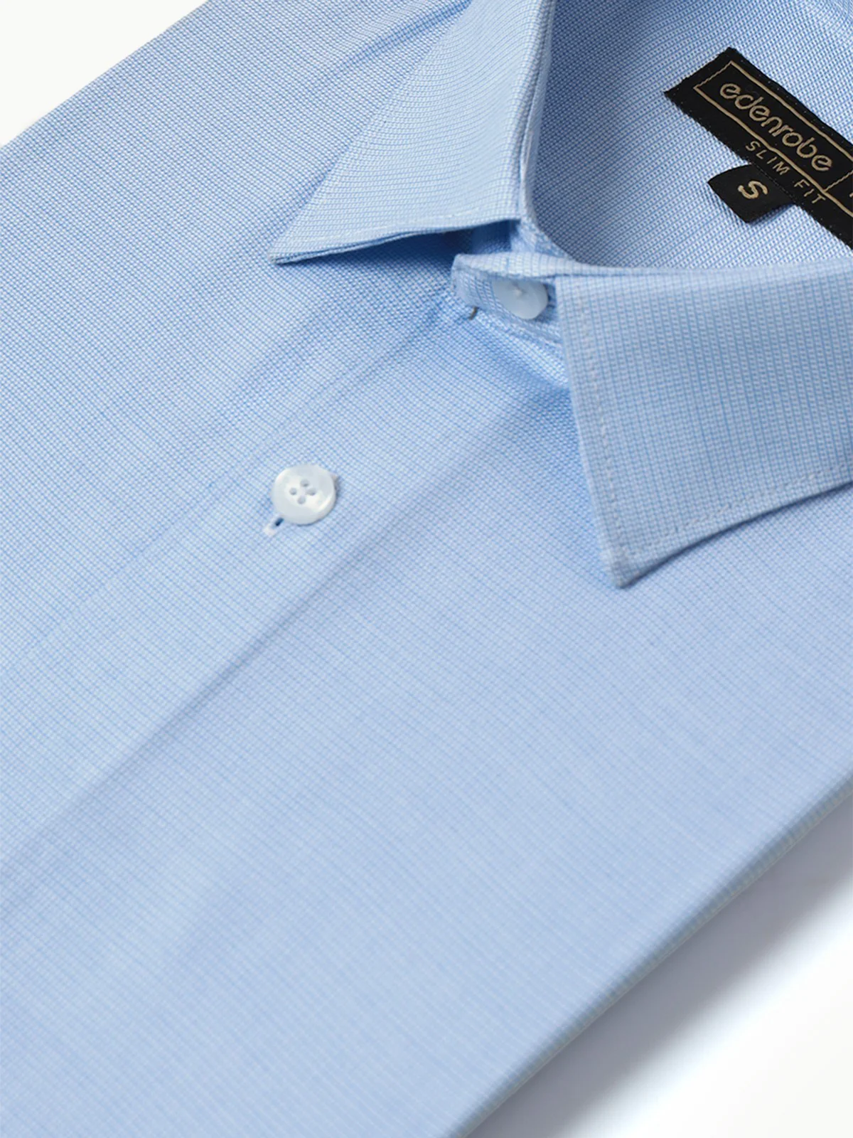 Men's Sky Blue Textured Shirt - EMTSI22-50240 - Image 2