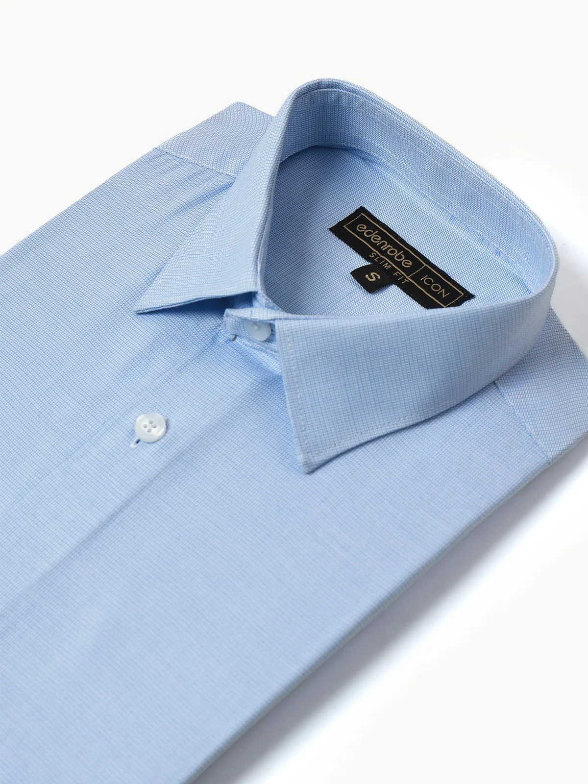 Men's Sky Blue Textured Shirt - EMTSI22-50240 - Image 3