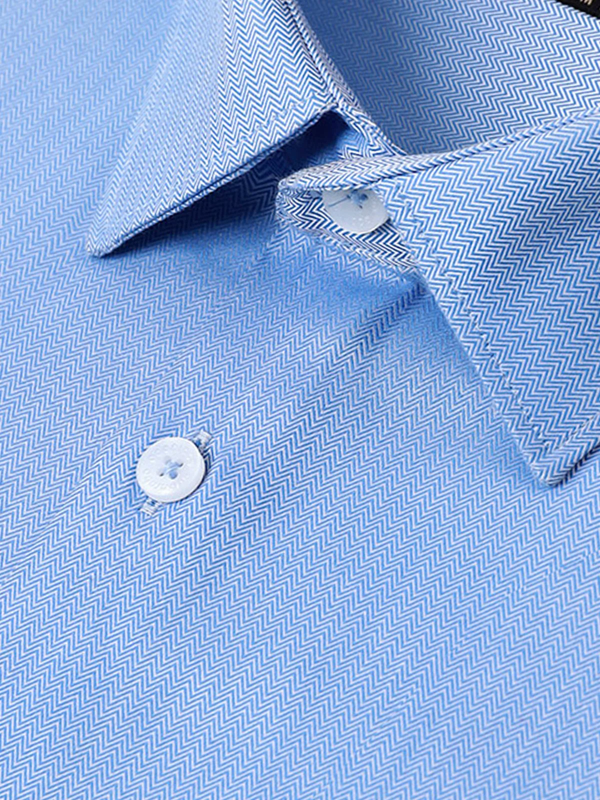 Men's Sky Blue Textured Shirt - EMTSI22-50256 - Image 3