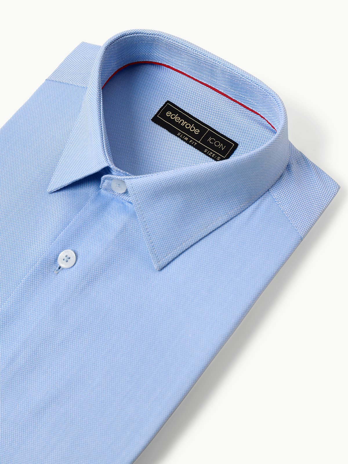 Men's Sky Blue Textured Shirt - EMTSI22-50257 - Image 2
